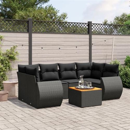 Non Communiqué Noir 6 Personnes Vidaxl Resine Tressee Salon De Jardin Modulable 62.0 X 62 X 69 7 Pieces
