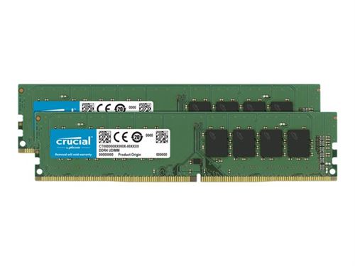 Crucial - Ddr4 - Kit - 32 Go: 2 X 16 Go - Dimm 288 Broches - 3200 Mhz / Pc4-25600 - Cl22 - 1.2 V - Mémoire Sans Tampon - Non Ecc