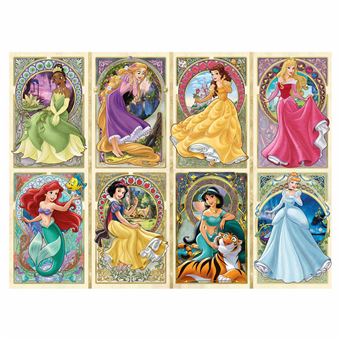 Puzzle 1000 Pièces - Ravensburger - Disney Princesses Art Nouveau Multicolore
