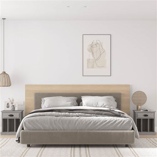 Vidaxl Gris Tables De Chevet 2 Pcs - Sonoma - Image 2