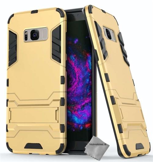 Housse etui coque rigide anti choc pour Samsung G955F Galaxy S8 Plus + verre trempe - OR - htdmobiles