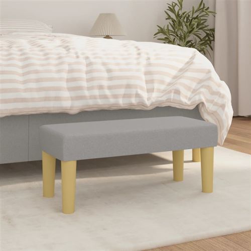 vidaXL - Banc - Tissu - Gris Clair - 70x30x30 cm - Image 2