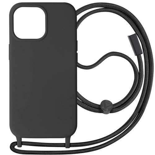 Avizar Coque cordon pour iPhone 15 Pro Max Silicone Recyclable Noir - Coque  téléphone - LDLC