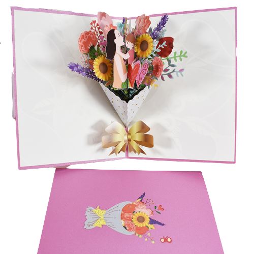 2€42 sur 3D Pop up carte de vœux fête des mères FONGWAN bouquet de