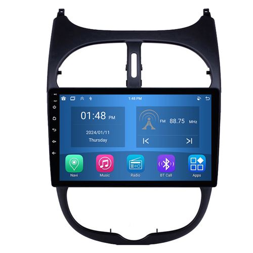 Autoradio RoverOne® Bluetooth CarPlay Android Auto Navigation 4Go RAM 64Go ROM pour Peugeot 206 1998-2012