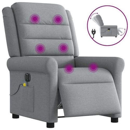 Non Communiqué Gris Vidaxl Fauteuil De Massage, Relaxation Électrique Réglable Tissu Clair