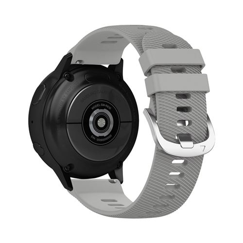 Bracelet pour Samsung Galaxy Watch Active 2 40mm Silicone Texturé et Ajustable - Gris