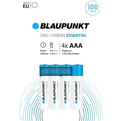 BLAUPUNKT pack de 4 piles Zinc Essential AAA R03