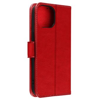 Étui pour iPhone 15 Clapet Portefeuille Fonction Support Vidéo Rouge - 1