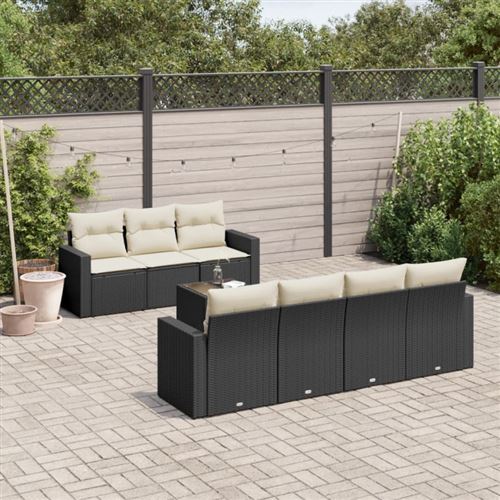 VIDAXL - Salon de jardin - 8 pièces - Résine tressée - Noir - Image 2