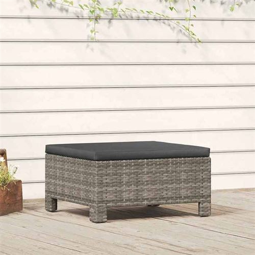 Vidaxl Gris Repose-Pied De Jardin Avec Coussin - Image 3
