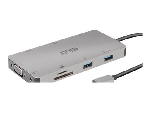 Club 3D USB Gen1 Type-C 9-in-1 hub - Station d'accueil - USB-C - VGA HDMI - GigE