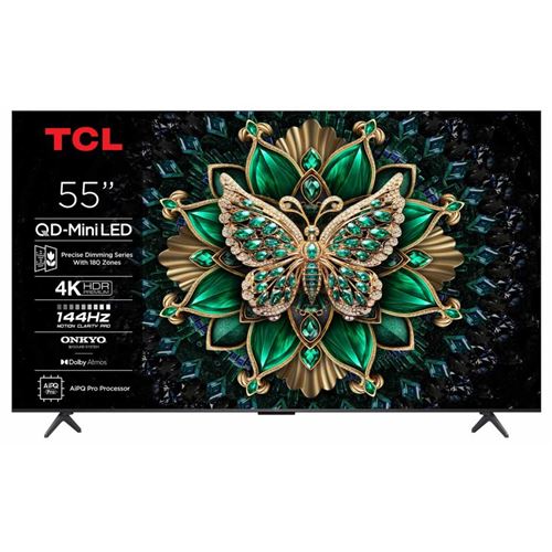 TCL 55C6K Classe de diagonale 55 C6K Series TV LCD rétro éclairée par LED QLED Smart TV Google TV 4K UHD (2160p) 3840 x 2160 HDR Quantum Dot, Mini LED