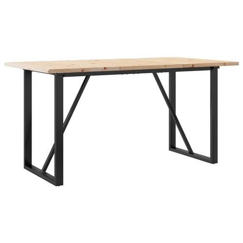 Non Communiqué Bois Table À Manger Vidaxl Cadre En O 160X80x75.5 Cm De Pin Massif Et Acier 3282743