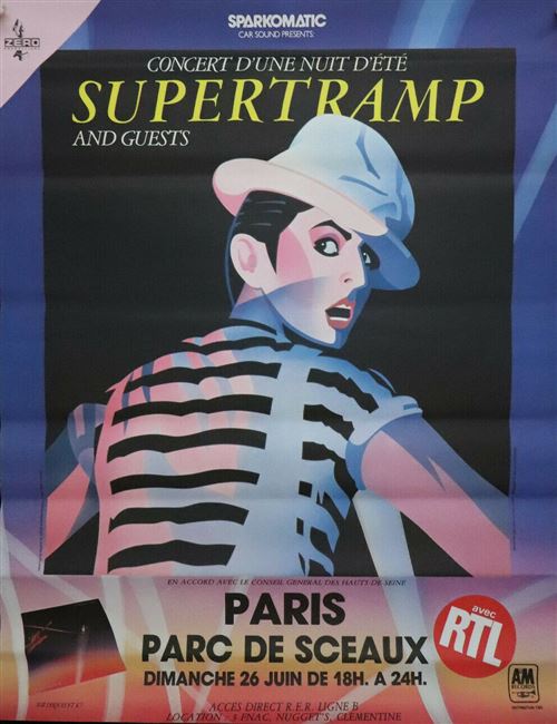 Affiche de concert originale - SUPERTRAMP - French Tour 1983 - 115x150cm État correct - N/A reconditionné disponible sur Fnac