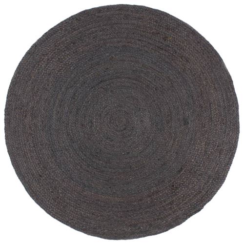 Vidaxl Gris Tapis Jute Rond - Foncé - Image 3