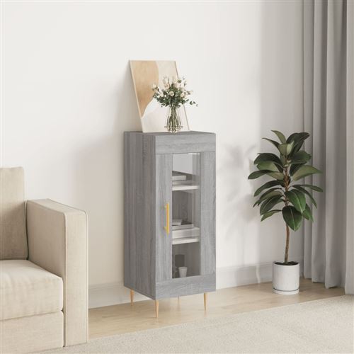 VIDAXL - Buffet - Sonoma - Gris - 34,5x34x90 cm - Image 3