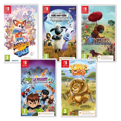 Pack 5 jeux de plateforme Nintendo Switch (Code in a Box) (code dans la boite)
