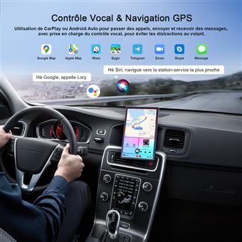 Écran Voiture CarPlay Et Android Auto Sans Fil – 7 Pouces Tactile – Avec Caméra De Recul 1080P – Bluetooth, FM, AUX, Mirror Link – Compatible Plupart Véhicules