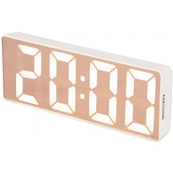 Réveil LED Karlsson Coucou 'Alarme' - Blanc - Placage Bois - KA6061WH