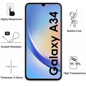 Protection d'écran pour smartphone Htdmobiles Verre trempe pour Samsung  Galaxy A34 5G - film de protection incurve integral - NOIR 