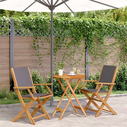 Non Communiqué Gris Vidaxl Ensemble De Bistro 3 Pcs Anthracite Tissu Et Bois Massif, Ensemble De Bistro De Jardin, Ensemble De Balcon, Ensemble 3281797