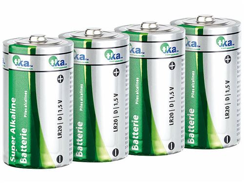 TKA : 4 piles super alcalines mono 1,5V type D