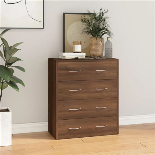 VIDAXL - Buffet - 4 tiroirs - Chêne - Marron - 60x30,5x71 cm - Image 3