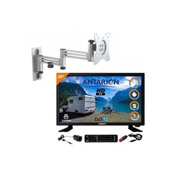 Pack antarion tv led 22" 55cm téléviseur full hd smart tv + support tv double bras - 1