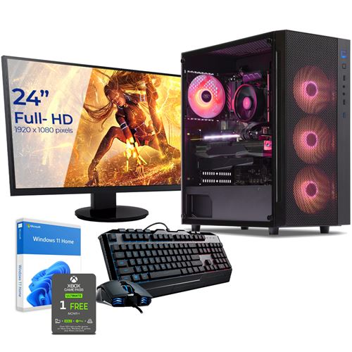 Sedatech Pack PC Gaming • Intel i5-12400F • RTX 3060Ti • 16 Go RAM • 1To SSD M.2 • Windows • Moniteur 23.6