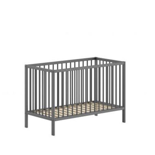 VIPACK Lit b&eacute;b&eacute; 60x120 sommier inclus meryl anthracite DIBB6080 