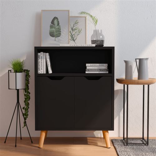 vidaXL Buffet Noir 60x30x72 cm Aggloméré