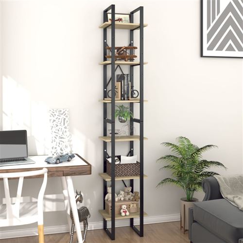 vidaXL Bibliothèque à 6 niveaux Chêne sonoma 40x30x210 cm Aggloméré