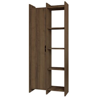 Bibliothèque en bois "Offer" 70 x 30 x 180 cm - Noyer antique - 1