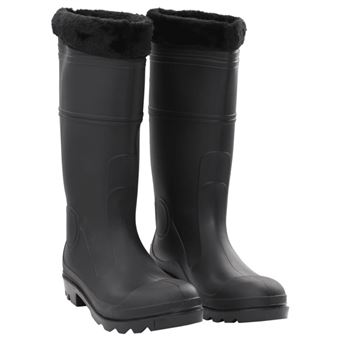 Bottes de pluie avec chaussettes amovibles noir taille 44 PVC - 1