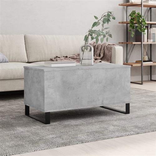 Table basse Gris béton 90x44,5x45 cm Bois d ingénierie