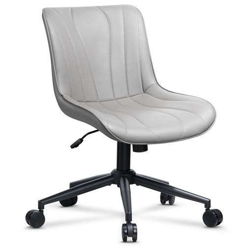 Chaise de bureau Ergonomique BIGZZIA, élévateurs et pivotants, avec roullettes, pour le bureau, salon, chambre, Gris