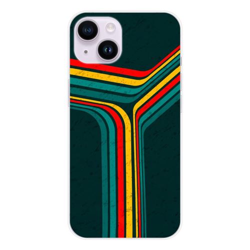 Coque en silicone imprimée compatible Apple iPhone 15 Retro lines