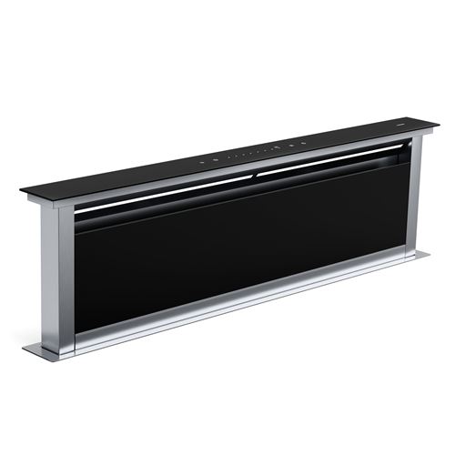 Royal Flush Eco Dunstabzugshaube   836 m³/h Luftstrom   kopffrei   EEK A   74 dB   LED Schwarz stainless_steel