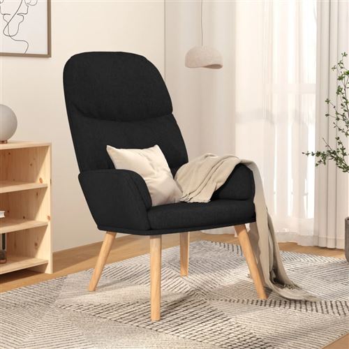 vidaXL Fauteuil relax tissu noir