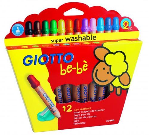 Giotto bé- bé - 12 Crayons de couleur - Maxi Bois