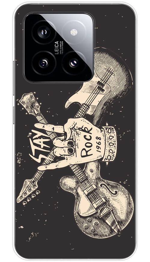 Coque en silicone imprimée compatible Xiaomi 14 Stay rock