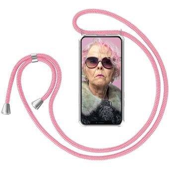 Coque avec Cordon pour SAMSUNG Galaxy A03 Silicone Airbags Transparente (ROSE) - 1