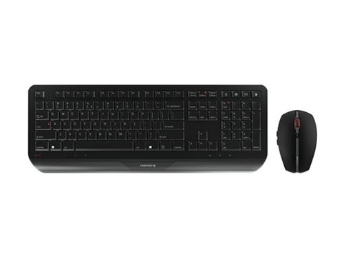CHERRY GENTIX DESKTOP - Toetsenbord en muis set - draadloos - 2.4 GHz - VS met Euro-symbool - zwart