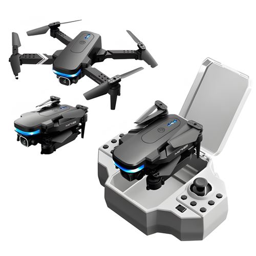 Drone SZSMART Ky910 Noir pliable avec double caméra 4K 2 batteries Autonomie 12 min