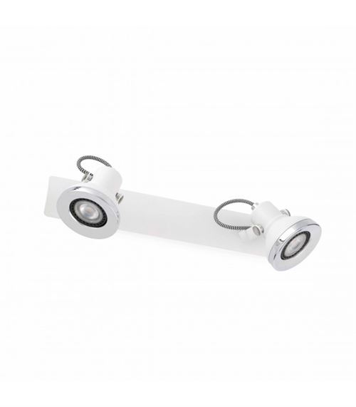 Applique 2 Spots Blanc Gu10 Led 8W Ring-2 - FARO - 40553