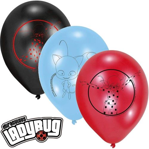 Amscan 6 Ballons en latex * Miraculous * comme décoration pour une fête à thème ou anniversaire d'enfants//von Lady Bug Coccinelle Super Héros, fête, anniversaire Ballons