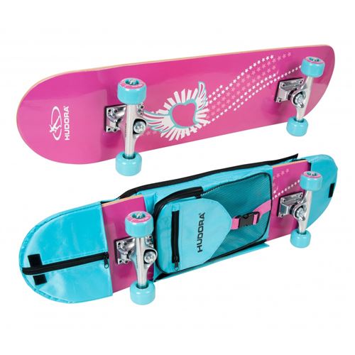 Hudora - Skateboard Avec Sac à Dos - Rose