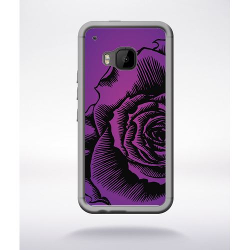 Coque Fleur Fond Fond Mauve Compatible Htc One M9 Transparent