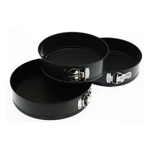 Lot de 3 moules à gâteaux à manqué démontables